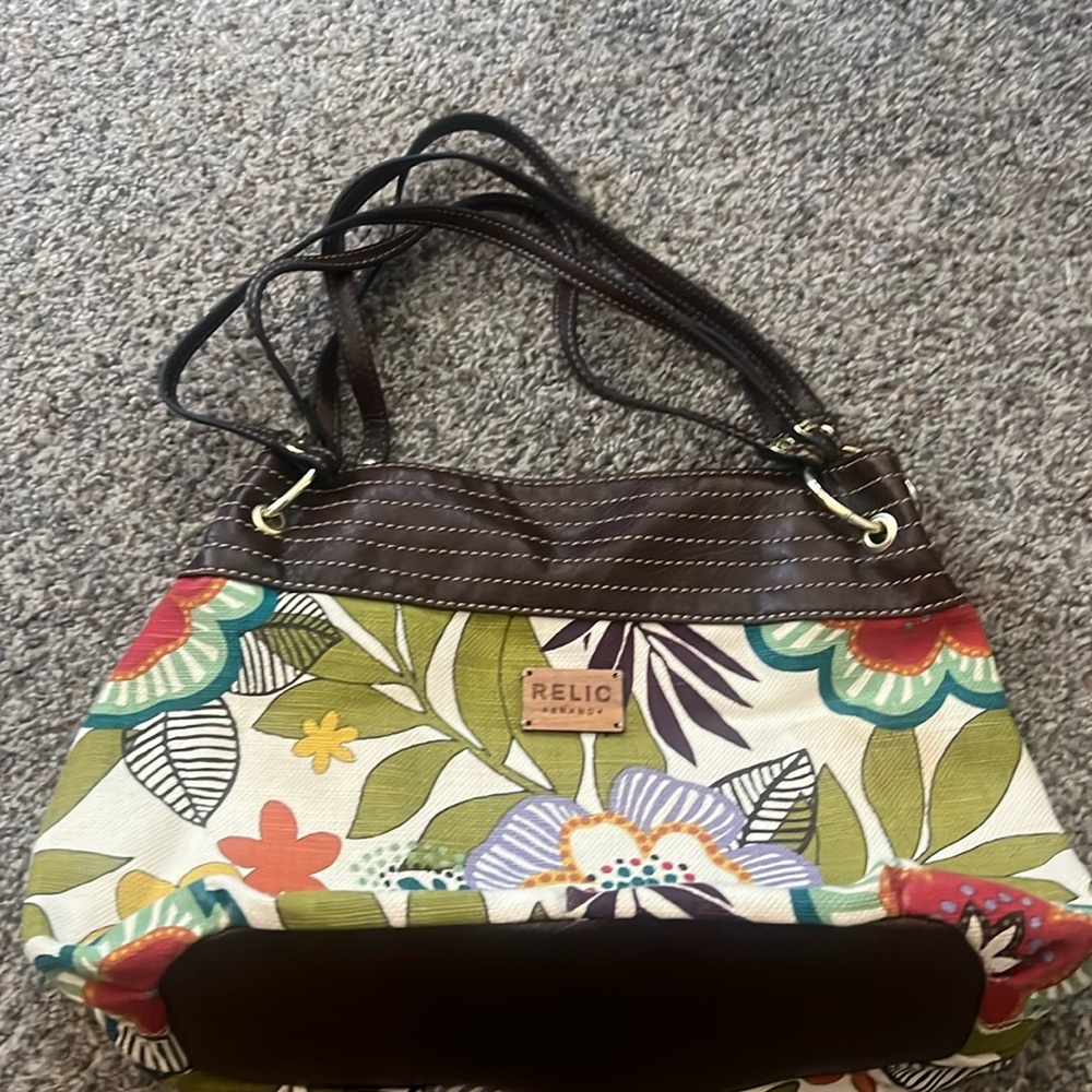 Tropical print shoulder bag